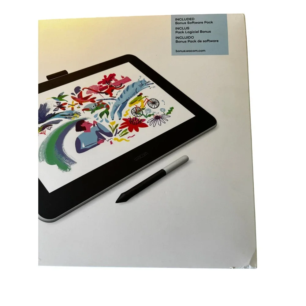 Wacom One Creative Pen Display 13.3 White DTC133W0A Drawing Tablet Graphics NEW